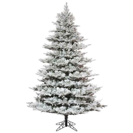 VICKERMAN 10 ft. x 74 in. Flocked Kiana Pine Full Christmas Tree with 4801 Tips K173385